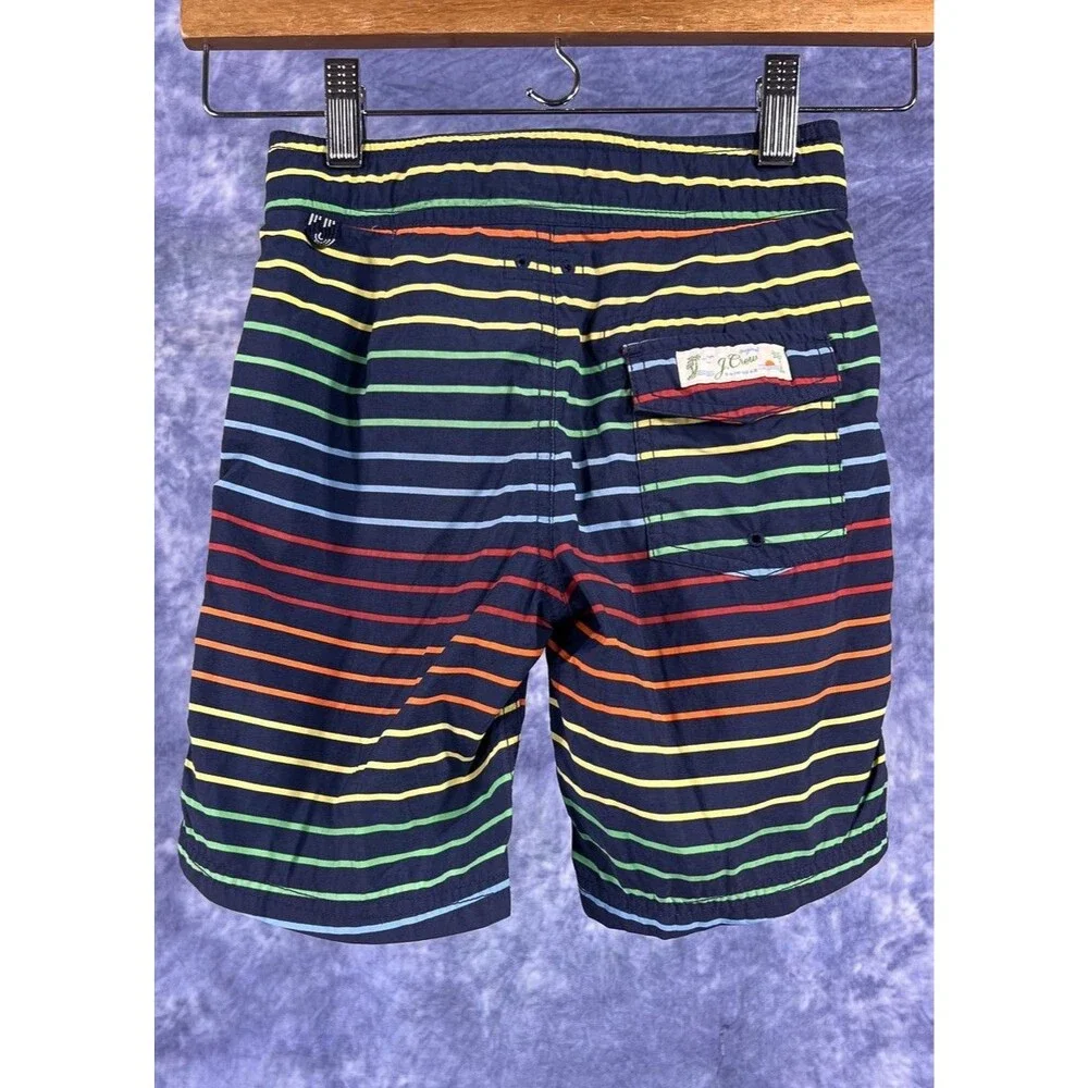 CrewCuts J Crew Colorful Striped Swim Trunk Board Shorts Boys Size 7 Beach Pool